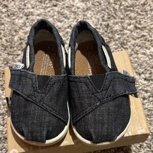 TOMS Kids Charcoal Slip-On Sneakers